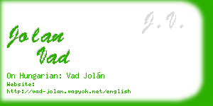 jolan vad business card